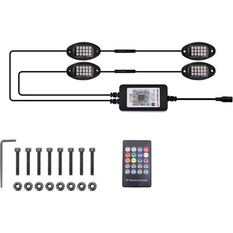Éclairage LED RGB 12 V pour châssis, contrôle double par application et radiofréquence. (1/5)