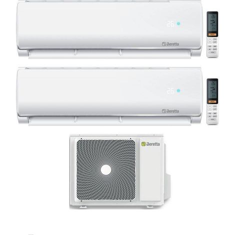 Climatiseur Beretta Dual Split Breva 9+24 avec EX24000-4 R-32 Inverter Wi-Fi en option Classe A++