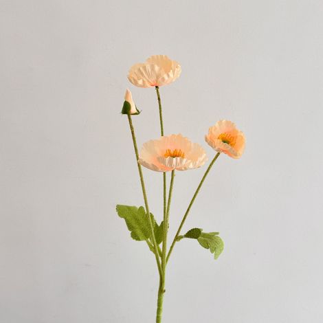 Fleurs artificielles réalistes en soie – Pavots en ouate champagne, décoration élégante pour mariage, intérieur et événements, lot de 10 pièces