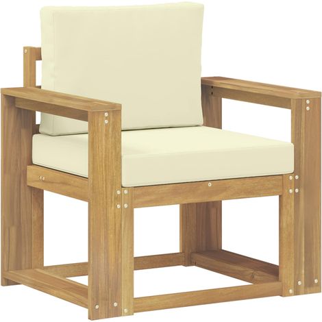 Maison Exclusive - Outdoor-Sofa Polyester Weiß und Creme (1/5)