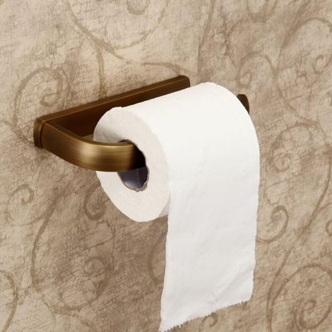Dérouleur De Papier Toilette - Laiton - Finition Antiquité - Pour Salle De Bain - 1 Pièce (1/4)
