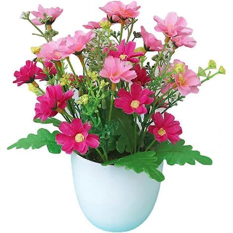 Décoration artisanale pour jardin, fête, maison, Noël ou autres occasions spéciales, idéale pour les soins du corps et le bricolage. Fleur artificielle en pot (1 pièce)rose (1/5)