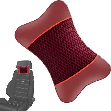 Coussin de nuque de voiture - Coussin d'appui-tête ergonomique pour siège auto et maison - Respirant - Coussin de voyage élastique pour les trajets en voiture - Chaise de bureau - Coussin de nu (1/5)