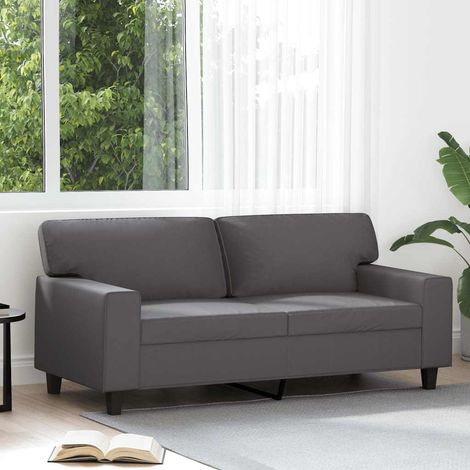Canapé-Sofa à 2 places Gris 140 cm Similicuir 794655 (1/5)