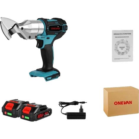 Tijeras eléctricas, diseño ergonómico, control de velocidad variable, 2 baterías, enchufe europeo. (1/2)