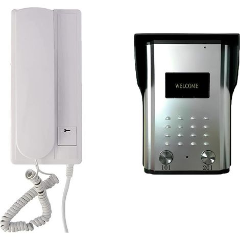 Citofono Esterno 2 Fili Monofamiliare Bianco Pulsante Apertura Cancello 3208A (1/5)