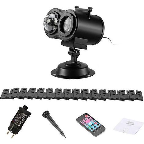 Projecteur lumineux de Noël extérieur en forme de flocon de neige - Prise UE (1/5)