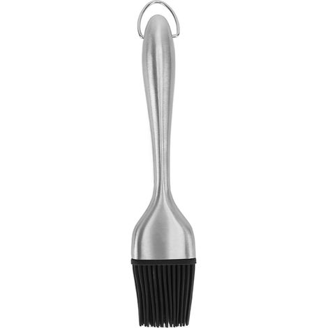 Filiyano-Brosse à barbecue en silicone, manche en acier inoxydable, résistante aux hautes températures, tête ronde, pour la cuisine et la cuisson. (1/5)