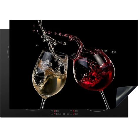 Induction Hob Protector Red Wine - White Wine - Glass - Black 75x52 cm