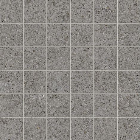 Mosaïque effet Pierre Calcaire Gris Fumé 4,8x4,8 cm Quadra 30x30x0,9 cm Mat Domella - Sol et mur intérieur (vendu par carton de 0,9 m²) - RO'MA CARRELAGE