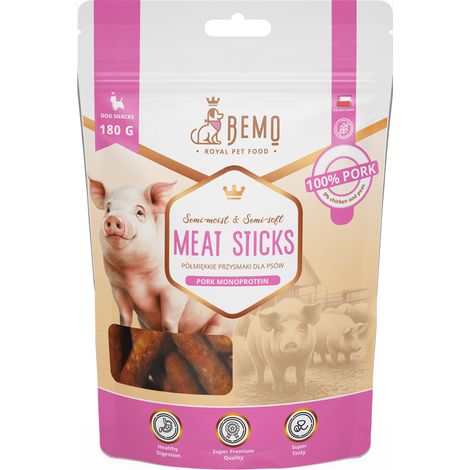 Fleischsticks Schweinefleisch – hypoallergene, halbfeste Hundeleckerlis mit Schweinefleisch, 180 g