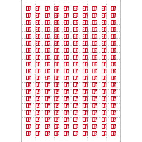 Planche A4 de 190 pictos en 10 x 10 mm Porte coupe.feu pour plan d'évacuation