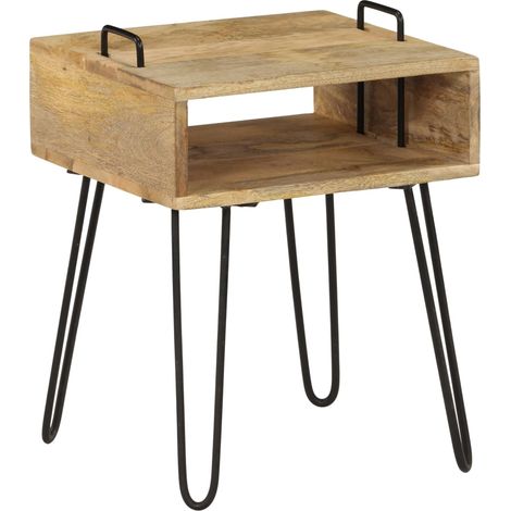 Comodino in Legno Massello di Mango 40x34x47 cm vidaXL
