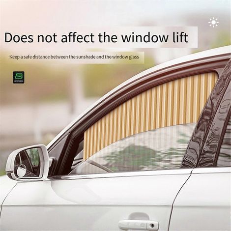 Pare-soleil doré pour voiture, rideaux de voiture à rail magnétique rétractables automatiques-- (1/5)