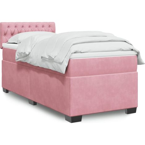 Boxspringbett mit Matratze Rosa 80x200 cm Samt