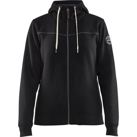 Arbeitskapuzenpullover mit Reißverschluss für Damen 4974 - Schwarz XS