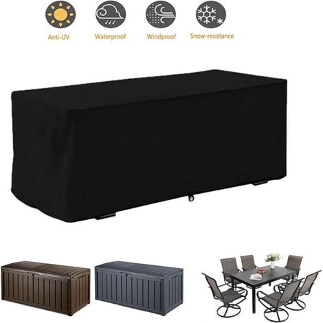 Gartenbox-Abdeckung, 210D Oxford-Gewebe, wasserdicht, UV-beständig, 123 x 62 x 55 cm