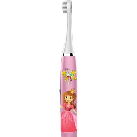 Elektrische Schallzahnbürste für Kinder – 3 Bürstenköpfe inklusive – Rosa Prinzessinnen-Design (1/5)