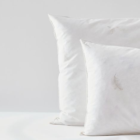 Lot de 2 oreillers 1 x 60 x 60 + 1 x 45 x 70 Blanrêve Gamme Naturelle "Prestige" plumes véritables confort moelleux (1/4)