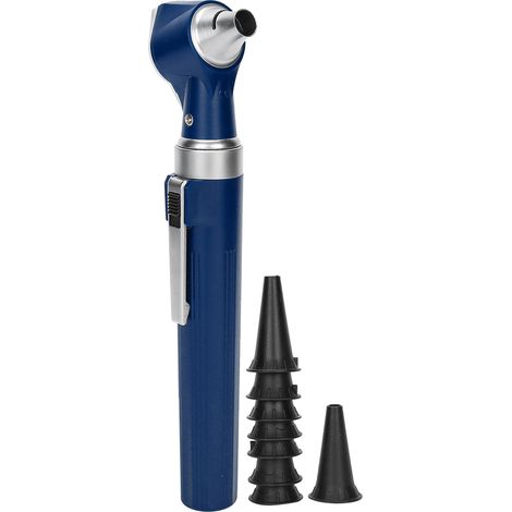 Kit de diagnostic professionnel otoscope bleu pour examen du tympan, endoscope auriculaire et spéculum d'oreille (1/5)