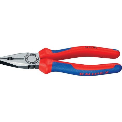 KNIPEX 03 02 180 SB Pinza universale con manici comfort atramentata nera 180 mm