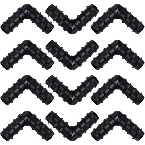 Raccord de tuyau pour système d'irrigation de 16 mm (coude), 20 pièces