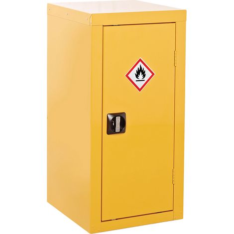Armoire pour produits dangereux, 1 étagère, Jaune, verrouillable, 900mm x 460mm x 460mm ( Prix pour 1 )