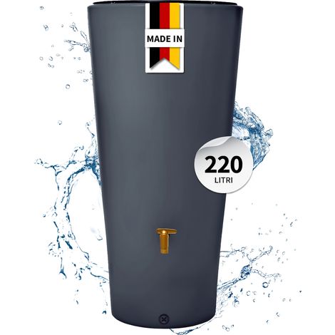 4rain VASO 2in1 serbatoio per pioggia 220 litri grigio grafite incl. ciotola per piante (1/5)