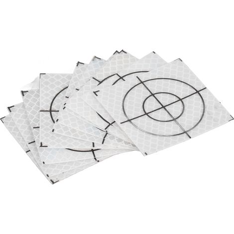 50 autocollants réfléchissants adhésifs pour stations totales, 6 x 6 cm / 2,36 x 2,36 pouces. (1/5)
