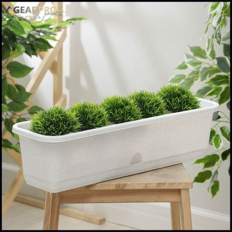 Boîte à fleurs grande 15 L blanche 50×19×15 cm, décorative, pour compositions florales maison et jardin. Design créatif, stable et léger pour arrangements. (1/5)
