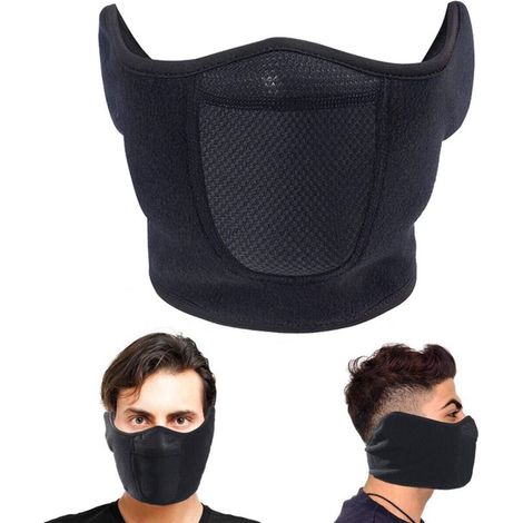 Capuche demi-visage réglable avec boucles, adaptée à la protection contre le vent pour hommes et au ski pour femmes (demi-visage).