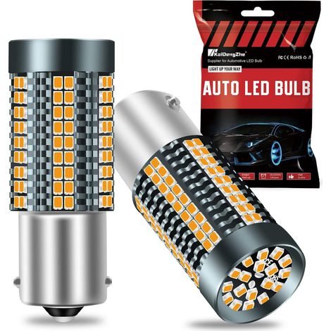 BA15S 1156 LED Flashing Bulb, 3020-126SMD Amber LED Bulb 3200LM 25W for 7506 1156A 1003 1141 P21W Replacement Indicator Bulb (2PCS) (1/5)