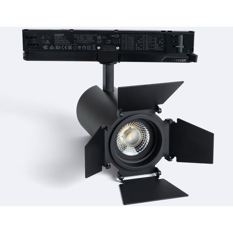Foco Carril LED Trifásico 30W Fasano Cinema CCT Seleccionable Regulable DALI Negro (2700K - 3200K - 4000K) Seleccionable (1/4)
