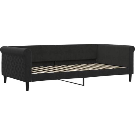 Lit simple,Lit de repos noir 100x200 cm velours CFW52182 (1/5)