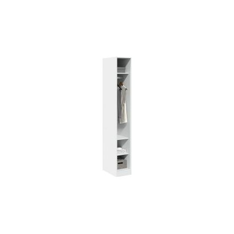 Armoire dressing 1 penderie 3 étagères 30cm - Collection Klozer-Blanc (1/5)