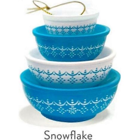 Vintage Pyrex-Schüsseln als Weihnachtsbaumschmuck – Harzdekoration für Weihnachtsfeiern, einzigartige Sammlerstücke-Snowflake (1/5)
