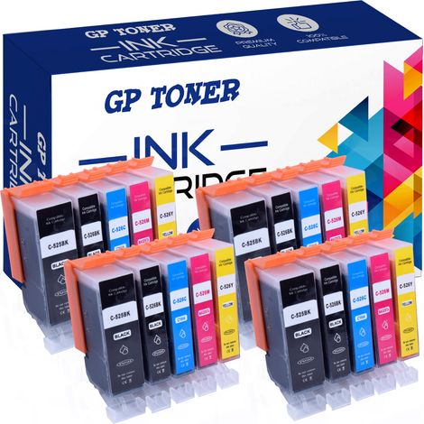 20 cartouches d'encre CMJN x4 pour Canon C525XL (1/5)
