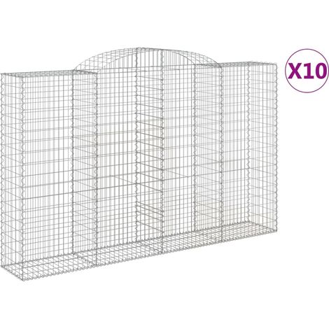 Maison Exclusive - Cesti Gabbioni ad Arco 10 pz 300x50x180/200 cm Ferro Zincato