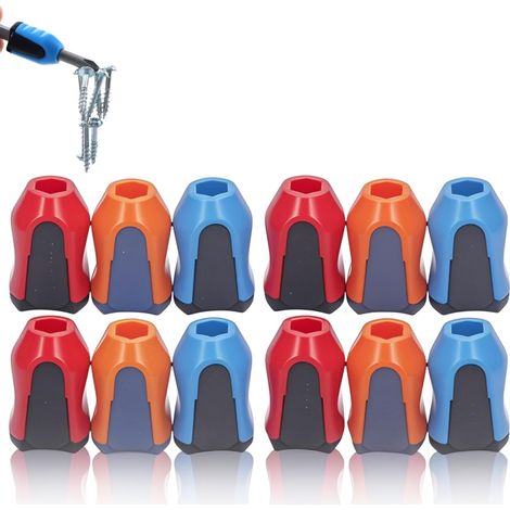 Tournevis Embouts Anneau MagnéTique, 12 Pièces Anneau De Tournevis Magnétiseur Amovible, 1/4 Pouces Hex-Shank Porte Embout Visseuse Magnetique Pour Embouts De Tournevis 1/4" (1/5)