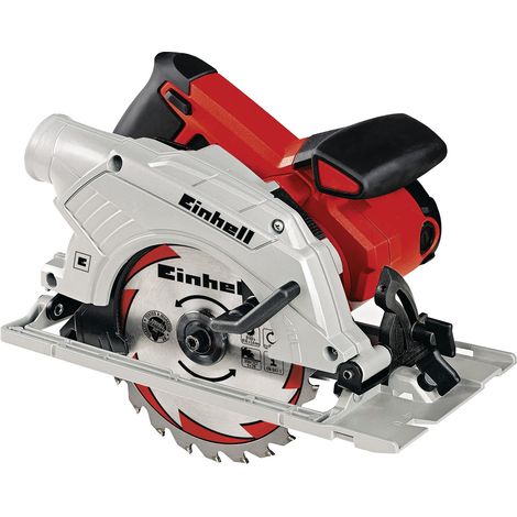 Einhell Scie circulaire Ø165mm TE-CS 165 (1200 W, Poignée supplémentaire, Adaptateur pour aspiration) Livré avec lame 24 dents