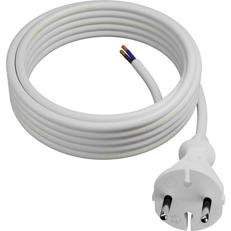 Cavo di collegamento con spina dritta 5 m 2x1 mm² TIPO E bianco 16 A (1/5)