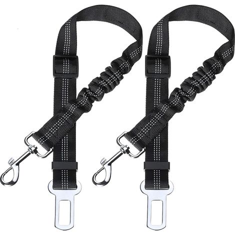 2 Voiture Ceinture De Securite Pour Chien, Avec Absorption Des Chocs Et Mousqueton Elastique Reglable Pour Chien Harnais De Securite Superieure Po (1/5)