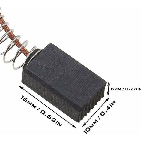2 paires de balais de charbon pour moteur de perceuse filaire 6x10x16mm compatibles avec Titan TTB653SDS 1500w SDS Plus (1/4)