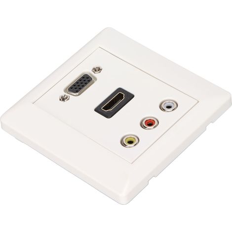Interface multimédia HD, prise murale RCA VGA, panneau multimédia 3 en 1 haute résolution 4K pour bureau à domicile (1/5)
