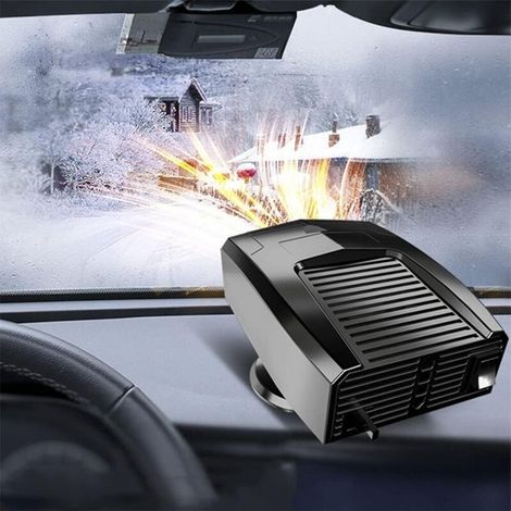 Réchauffeur de dégivrage de voiture. Car warm 180W Branchez l'allume-cigare 12V mini Portable 2 en 1 Fonction. 360 ° Réglable Noir (1/5)
