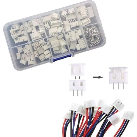 JST-XH Lot de 230 connecteurs JST-XH 2,54 mm Pitch femelle tête de broche adaptateur mâle et mâle (2/3/4/5 broches)