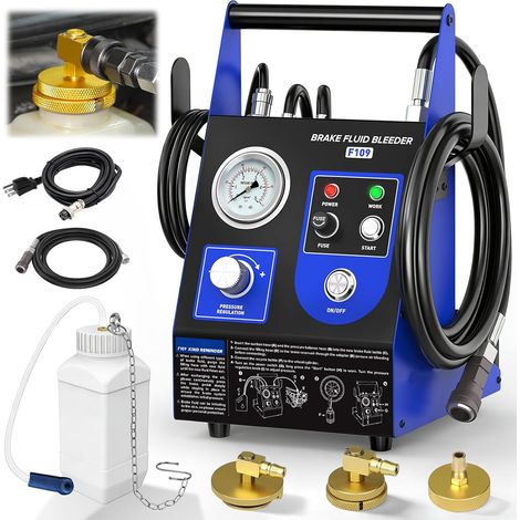 Kit de Purge de Frein électrique 220 V, kit de Purge de Liquide de Frein Automatique pour Une Personne, Remplissage de Liquide de Frein sans Bulles avec 3 adaptateurs maître-Cylindre (1/5)