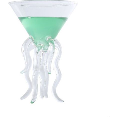 Verre à cocktail poulpe Verre à Cocktail Transparent en forme de poulpe, tasse à méduse culinaires set (1/5)