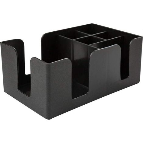 Porte-épices classique en plastique noir, rangement pour bar, organisateur de bar, porte-serviettes, porte-pailles (unité) (1/4)