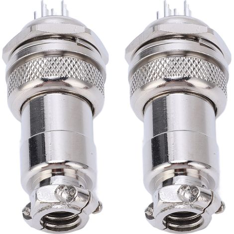 2 connecteurs aéronautiques en alliage de zinc, mâle/femelle, prise jack 20 mm, 6 broches, AC/DC 250 V (1/5)